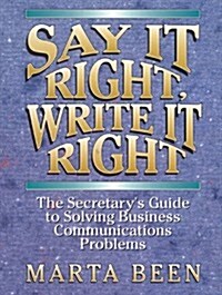 Say It Right, Write It Right (Hardcover)