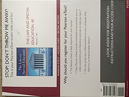 Law and Special Education, The, Pearson Etext -- Access Card (Hardcover, 4, Revised)