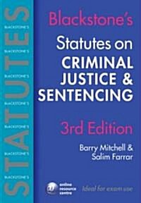 Blackstones Statutes Criminal Justice & Sentencing (Paperback, 3rd)