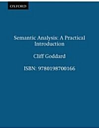 [중고] Semantic Analysis : A Practical Introduction (Paperback)