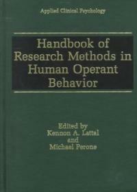 Handbook of research methods in human operant behavior