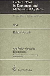 Are Policy Variables Exogenous (Paperback)