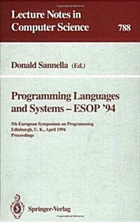 Programming Languages and Systems-Esop 94 (Paperback)