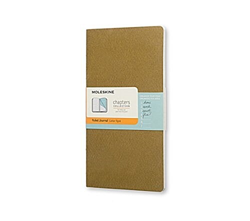 Moleskine Chapters Journal, Slim Pocket, Ruled, Tawny Olive, Soft Cover (3 X 5.5) (Paperback)