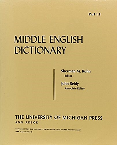 Middle English Dictionary (Paperback)