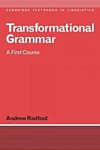 [중고] Transformational Grammar: A First Course (Paperback)