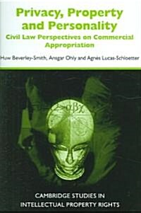 Privacy, Property and Personality : Civil Law Perspectives on Commercial Appropriation (Hardcover)