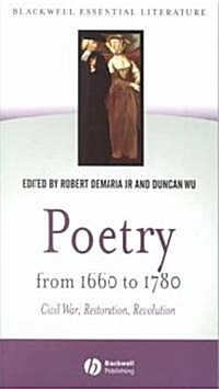Poetry from 1660 to 1780 : Civil War, Restoration, Revolution (Paperback)