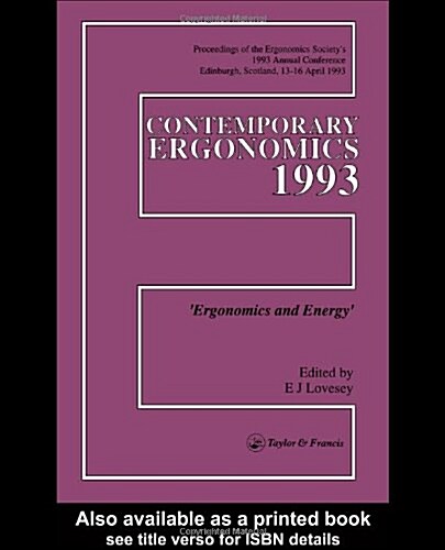 Contemporary Ergonomics 1993 (Paperback)