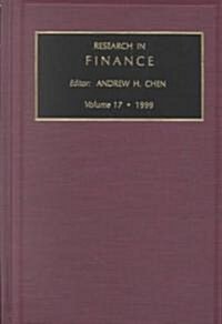 Research in Finance, Volume 17 (Hardcover)