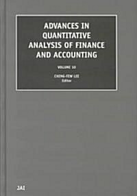 Advances in Quantitive Analysis of Finance and Accounting (Hardcover)