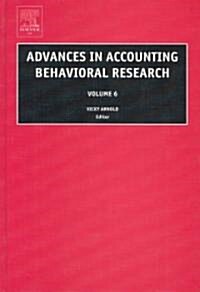 Advances in Accounting Behavioral Research (Hardcover)