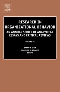 Research in Organizational Behavior (Hardcover, New)