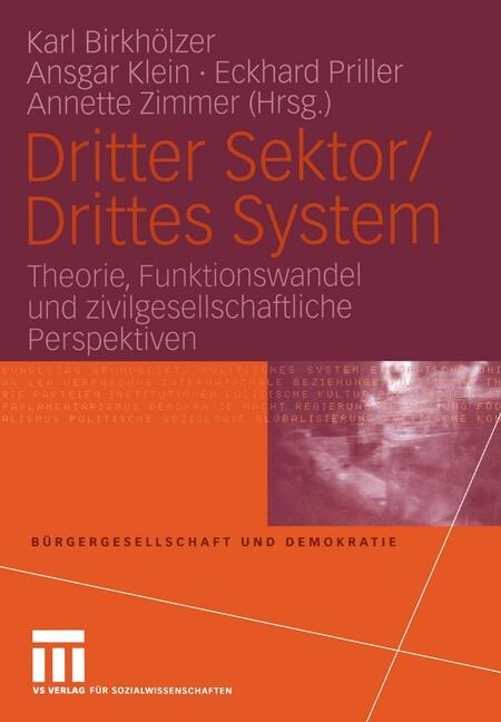 Dritter Sektor/Drittes System : Theorie, Funktionswandel Und Zivilgesellschaftliche Perspektiven (Paperback)