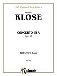 Concerto in A, Op. 18 (String- Bass and Piano) (Paperback)