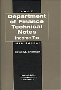 Department of Finance Technical Notes 2007 (Paperback, 19th)