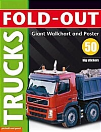 Fold-Out Poster Sticker Book: Trucks (Paperback)