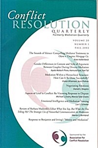 Conflict Resolution Quarterly, No. 1, 2002 (Paperback)