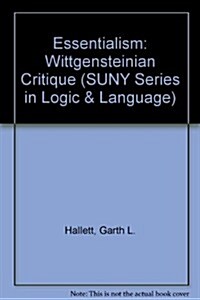 Essentialism: A Wittgensteinian Critique (Hardcover)