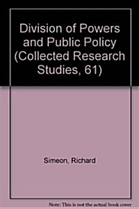 Division of Powers and Public Policy (Paperback)