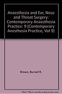 Anesthesia and Ent Surgery (Hardcover)