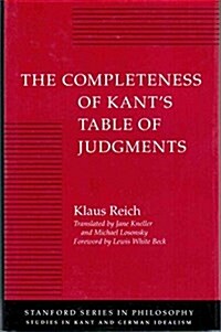 The Completeness of Kants Table of Judgments (Hardcover)
