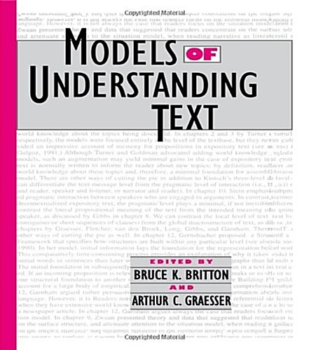 Models of Understanding Text (Hardcover)