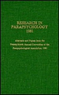 Research in Parapsychology 1981 (Paperback)