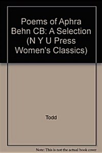 The Poems of Aphra Behn: A Selection (Hardcover)
