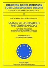 Quality of Life Research and Disabled People (Paperback)