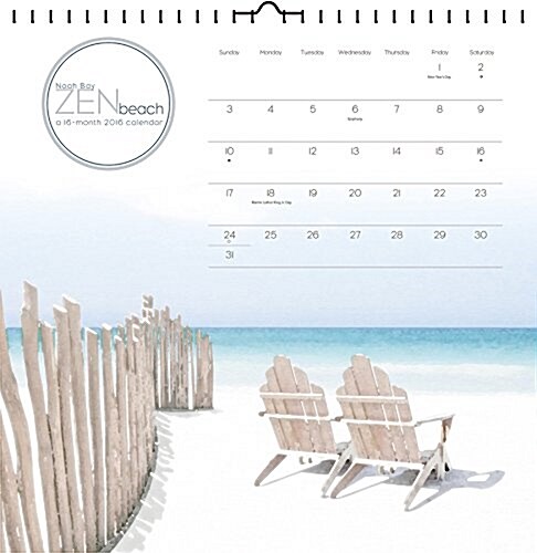 Zen Beach 2016 Calendar (Calendar, Wall)