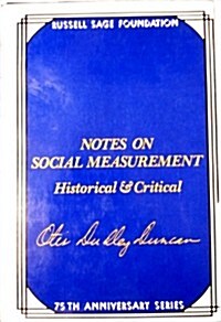 Notes on Social Measurement: Historical and Critical (Hardcover)