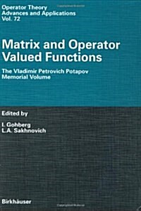 Matrix and Operator Valued Functions (Hardcover)