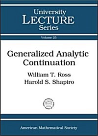 Generalized Analytic Continuation (Paperback)