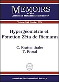 Hypergeometrie Et Fonction Zeta De Riemann (Paperback)