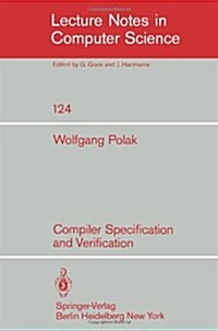 Compiler Specification and Verification (Paperback)