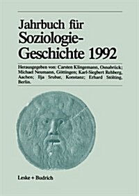 Jahrbuch F? Soziologiegeschichte 1992 (Paperback, Softcover Repri)