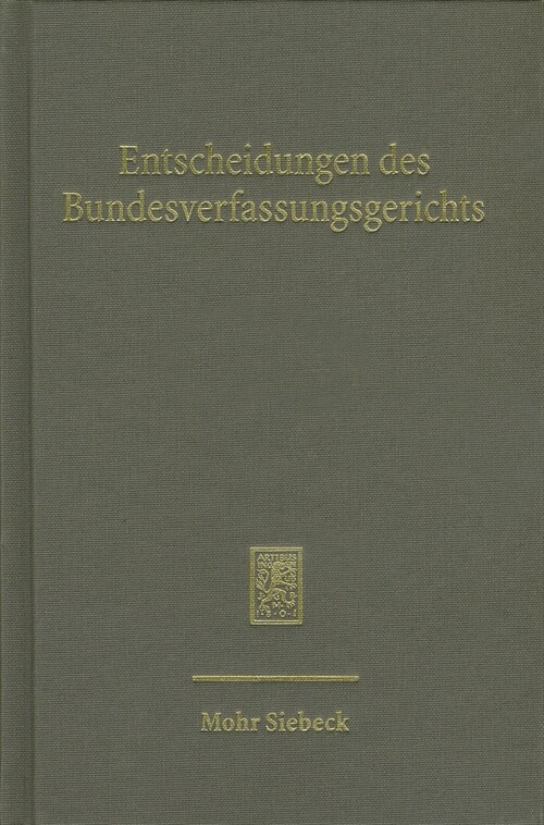Entscheidungen Des Bundesverfassungsgerichts (Hardcover)