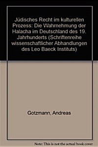 Judisches Recht Im Kulturellen Prozess: Die Wahrnehmung Der Halacha Im Deutschland Des 19. Jahrhunderts (Hardcover)