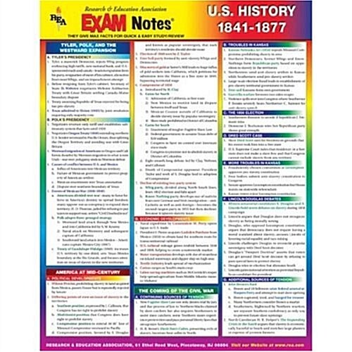 United States History 1841-1877 Exam Notes (Paperback, LAM)