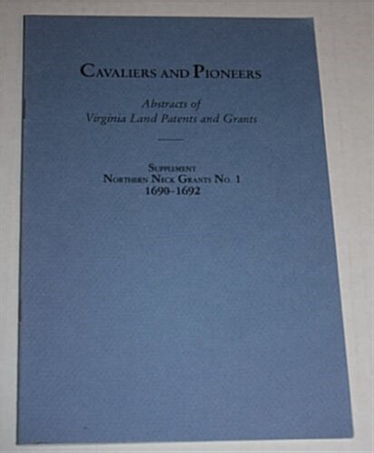 Cavaliers and Pioneers (Paperback, Supplement)