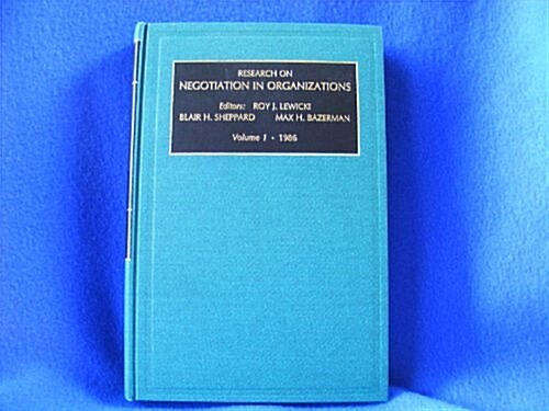 Research on Negotiation in Organizations (Hardcover)