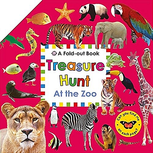 At The Zoo : Fold Out Treasure Hunt (Hardcover)