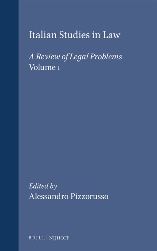 Italian Studies in Law: A Review of Legal Problems (Hardcover, 1992)