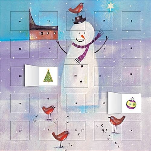 Snowman and Robin Advent Calendar (with Stickers) (Calendar)