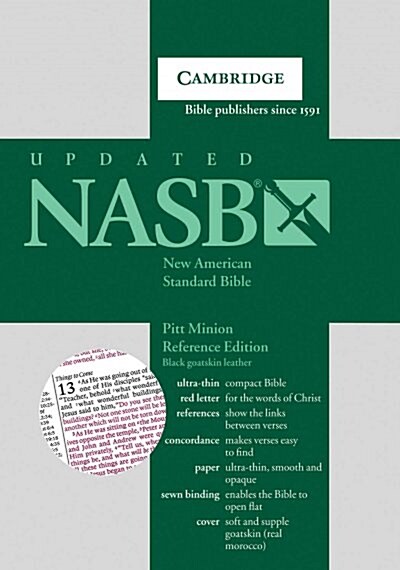NASB Pitt Minion Reference Bible Burgundy French Morocco Leather, Red Letter Text NS443: XR (Leather Binding)