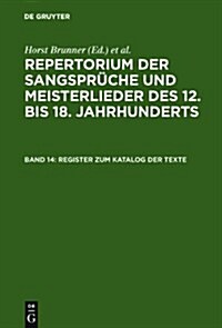 Register Zum Katalog Der Texte (Hardcover)