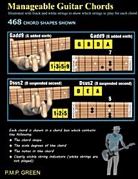 Manageable Guitar Chords: Illustrated with Black and White Strings to Show Which Strings to Play for Each Chord (Paperback)