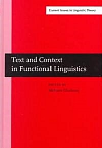 Text and Context in Functional Linguistics (Hardcover)