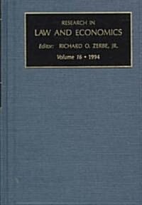 Research in Law and Economics 1994 (Hardcover)